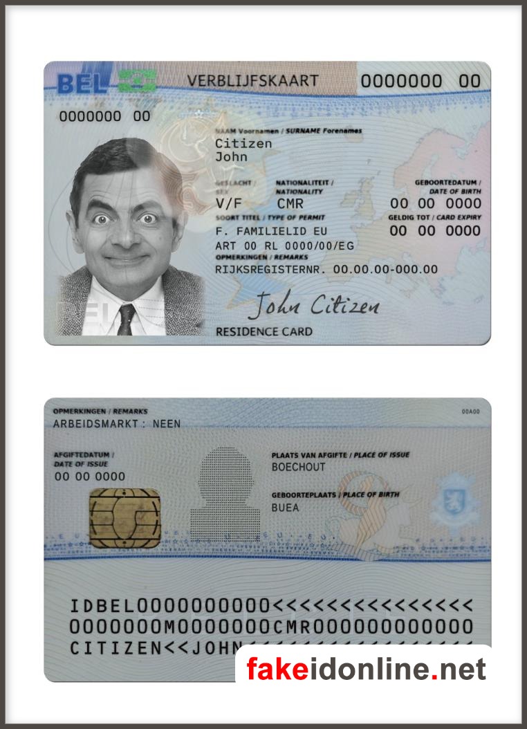 Luxembourg Resident Permit Card PSD Template